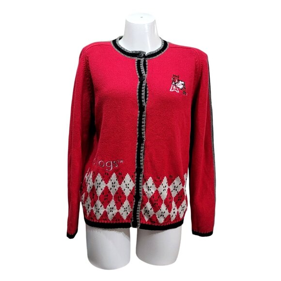 University of Arkansas Razorbacks Vintage Sweater Cardigan M Red - Picture 1 of 10